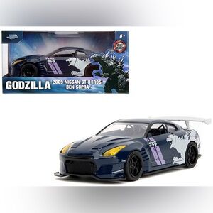 Jada Godzilla Hollywood Rides 2009 Nissan GTR (R35) Ben Sopra Blue Die Cast Car